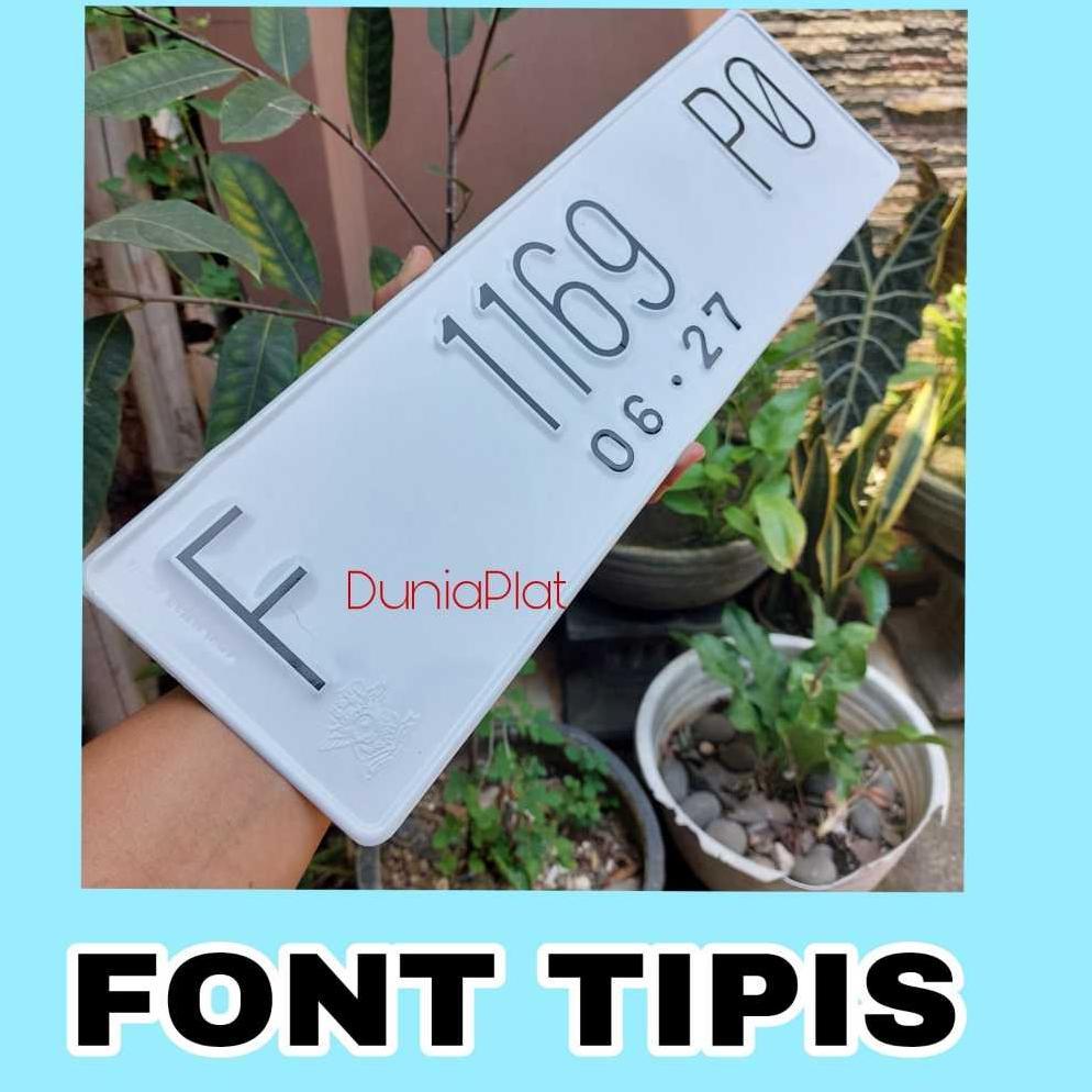 Buat Plat Nomor Mobil Putih sudah ada logo plat mobil font baru/font standar DP02