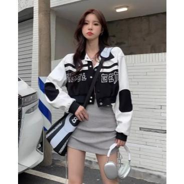 BESTPROMO JAKET CROOPE WANITA Y2K VARSITY GUCCI CROP I JAKET WANITA KEKINIAN