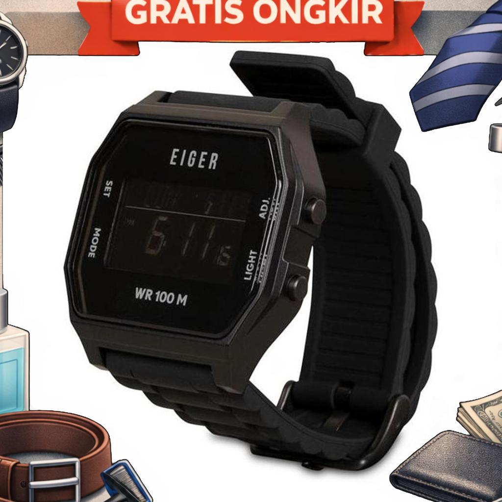 Jam Tangan Eiger 910005092 / 5092 Black Digital Provo Watch