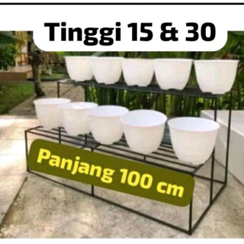 Rak bunga besi susun 2 / Rak bunga / Standing pot murah / Rak pot besi / rak susun serbaguna