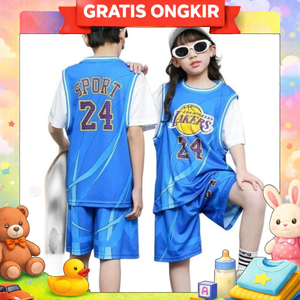 Ja06  Setelan Jersey  Berlengan Baju Basket Anak Kids Jersey Basketball