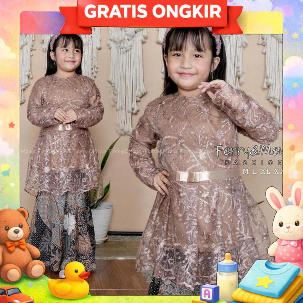 Setelan Kebaya Anak Perempuan Brukat Duyung / Kebaya Anak Perempuan