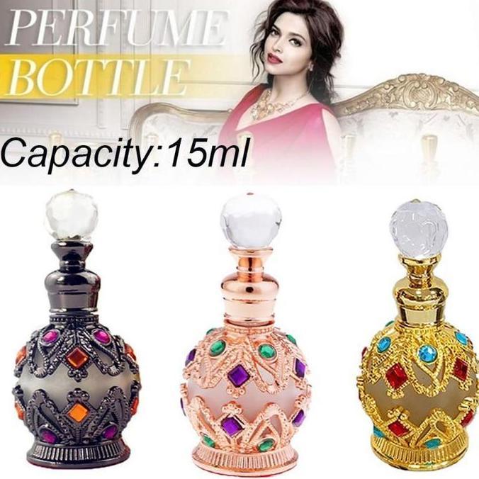 15ml Botol Parfum Arab Bahan Metal Botol Parfum Kosong Arab Botol Parfum Arabian Isi Ulang Untuk Dek