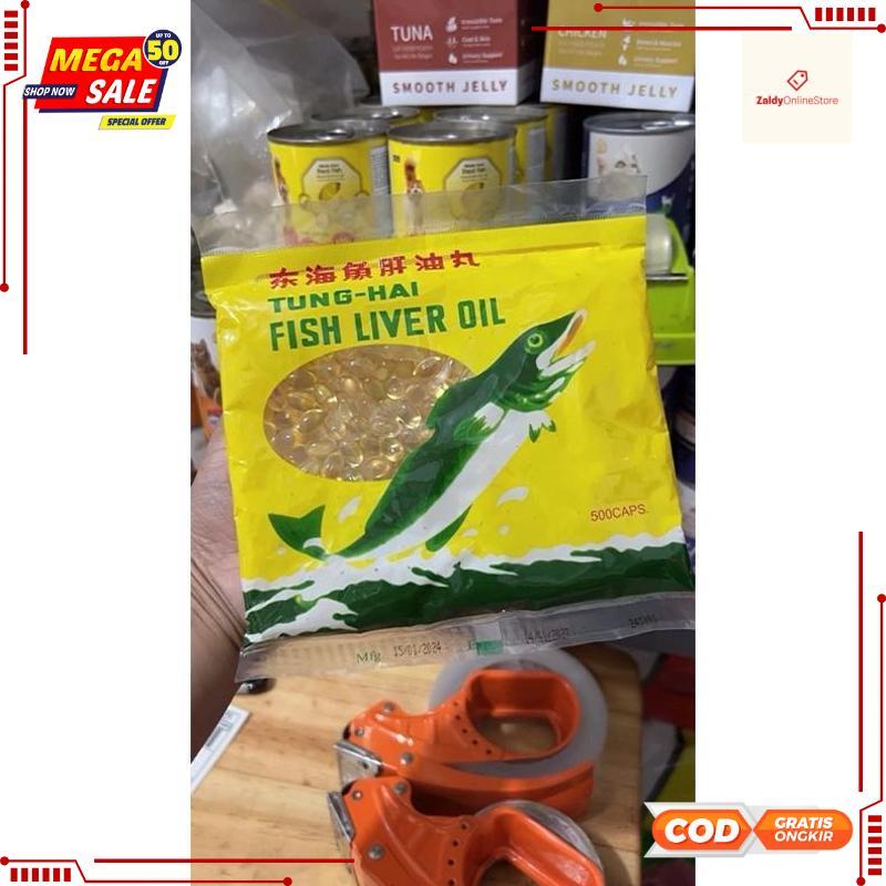 Bisa COD Tung Hai Fish Liver Oil isi 500 Capsules (kemasan pabrik asli)  | Vitamin & Suplemen Minyak
