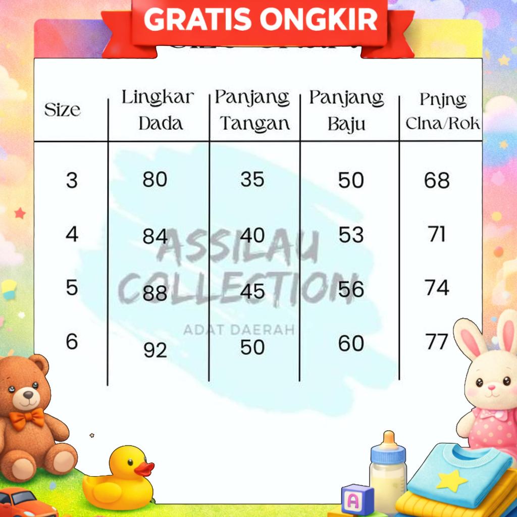 Baju Adat Anak Batak Simalungun Satuan (Laki/Cewek) Pakaian Aksesoris