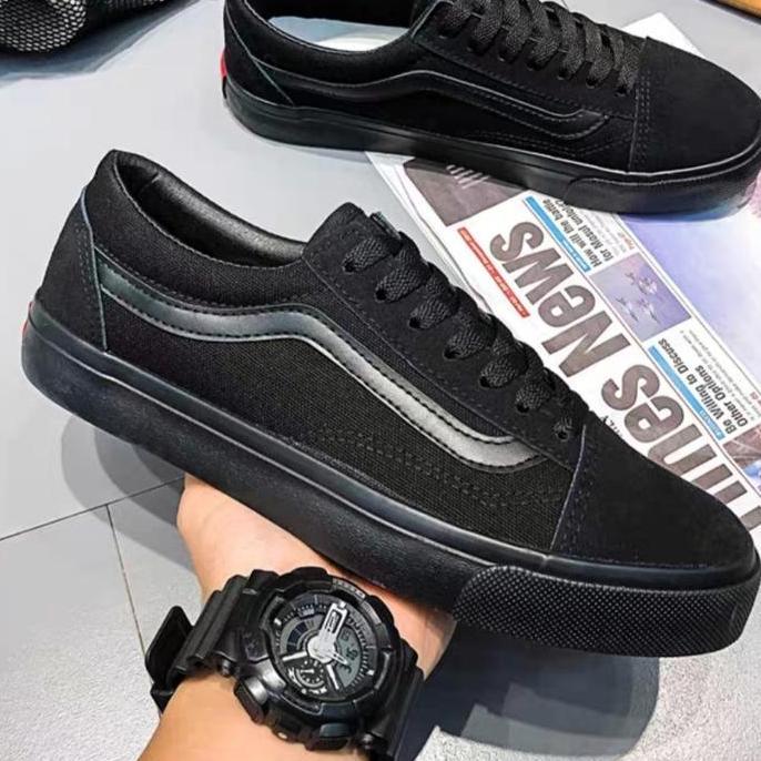 BEST SELLER / PREMIUM sepatu sekolah hitam polos unisex fashion sneaker sepatu sekolah hitam