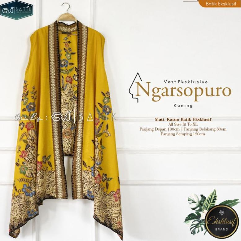 Termurah Atasan Batik Wanita Model Terbaru Outer Vest Cardigan Rompi Batik Vintage Jumbo Modern Prem