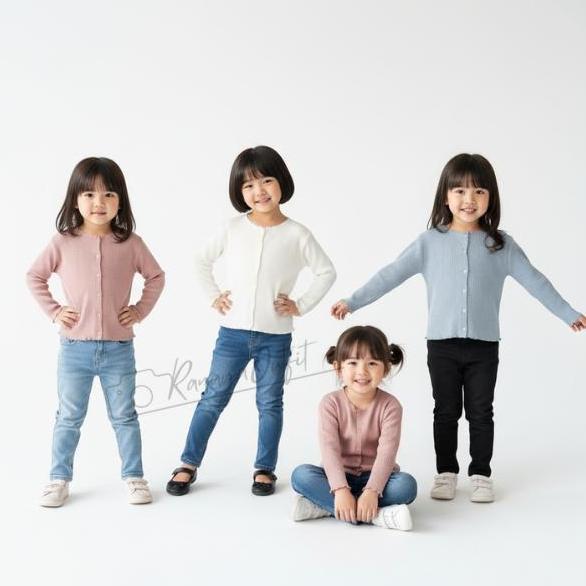 DF383 - Atasan Rajut Anak 2-12 Tahun - Fashion Anak Perempuan Bayi Cewek atasan rajut cardigan crop 