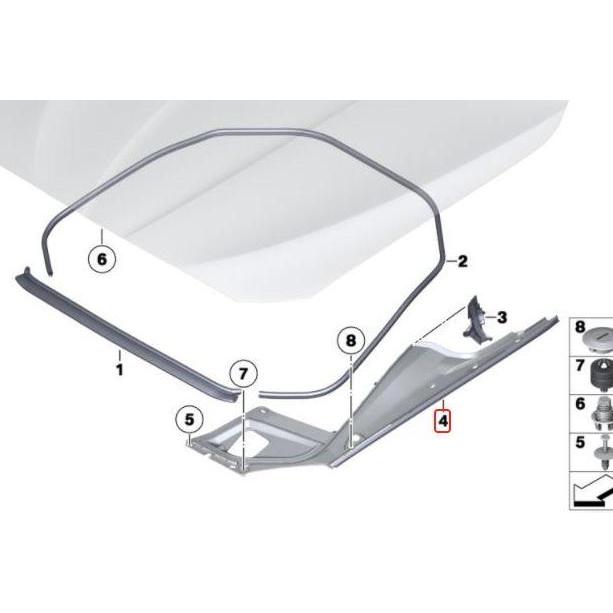 Promo Original BMW F10 Cover Seal Karet Samping Kap Mesin KIRI 51767019803 Diskon