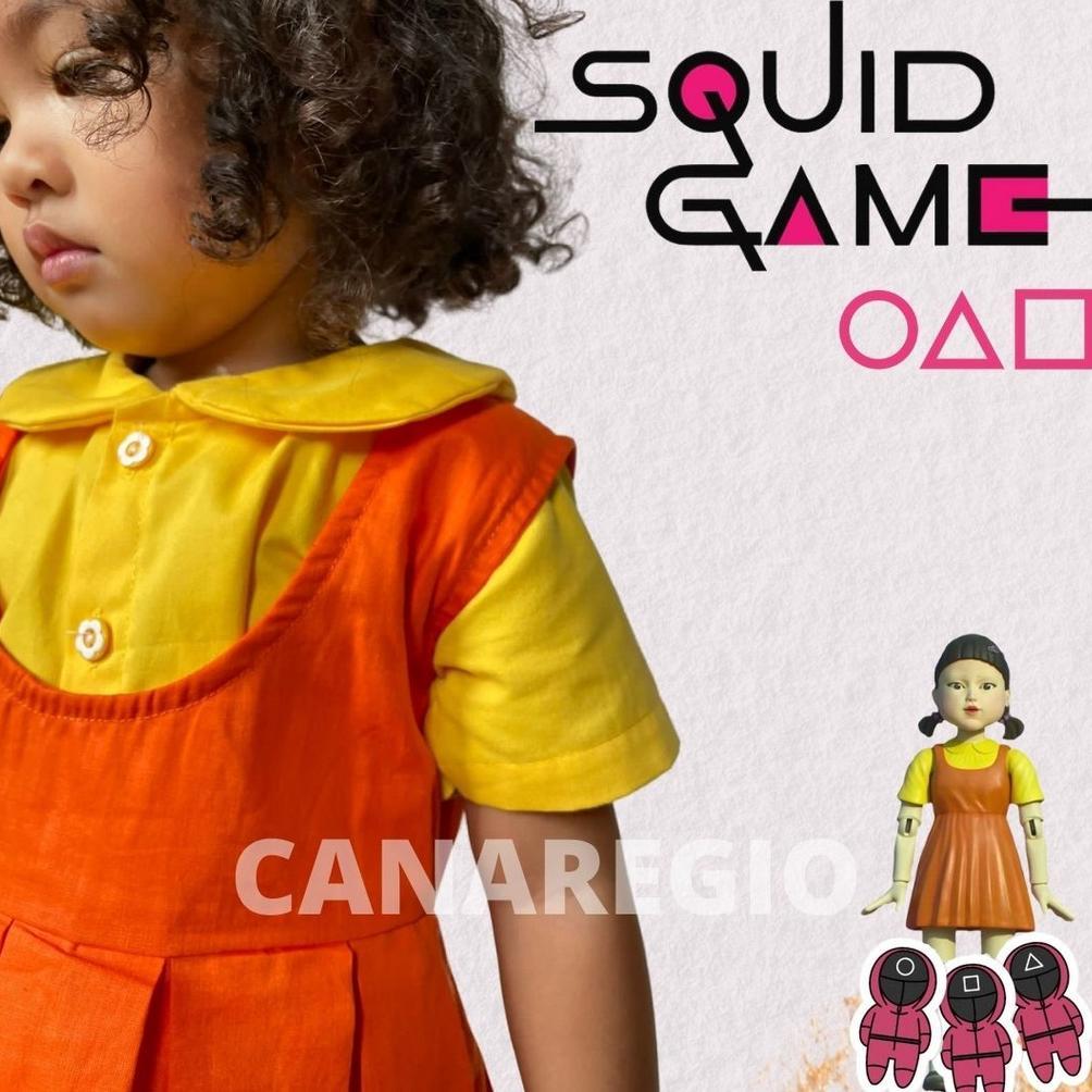 Kostum Boneka Squid Game / Baju Viral / Kostum Photoshoot Anak / Kostum Baju Dress Viral Kostum Phot