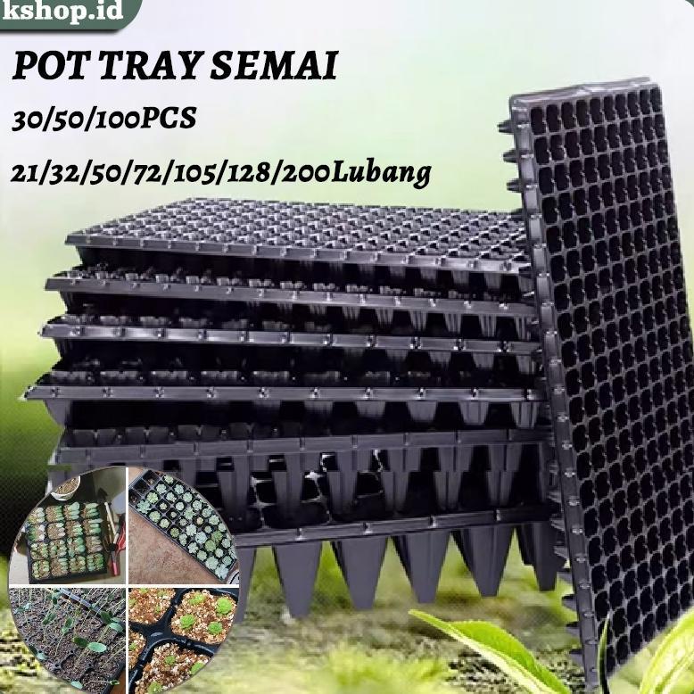 Bisa Cod 50Pcs/100Pcs Pot Bibit /Tray Semai / 0.8Mm Seedling Pot /Pot Tray Semai Bibit Benih 21/32/5