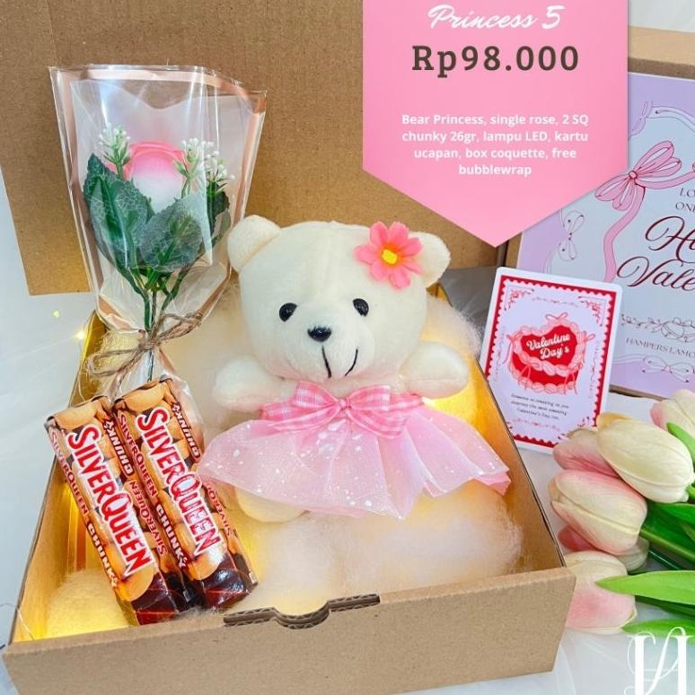 Promo Velantine Hampers Gift Box Valentine Ulang Tahun Kado Coklat / Kado Boneka Bear Pink / Buat Ce