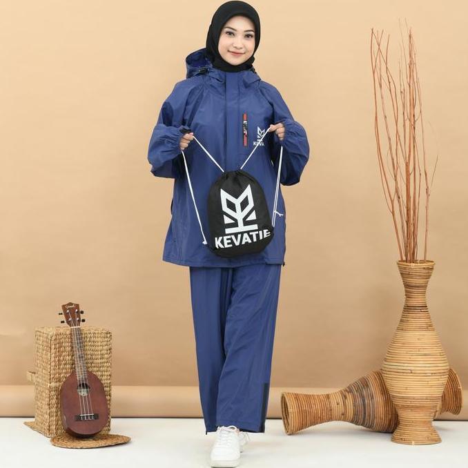 BEST SELLER / PREMIUM Kevatie Jas Hujan Backpack series Navy-jas hujan cover ransel pria/wanita Baha