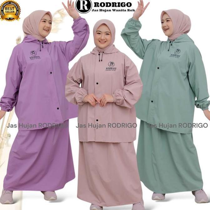 BEST SELLER / PREMIUM mantel jas hujan setelan ROK wanita PVC