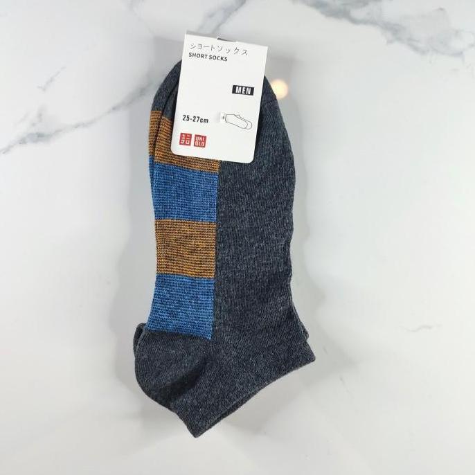 Thebest- Kaos Kaki Ankle Uniqlo Pria Polos dan Motif Anti Bacterial