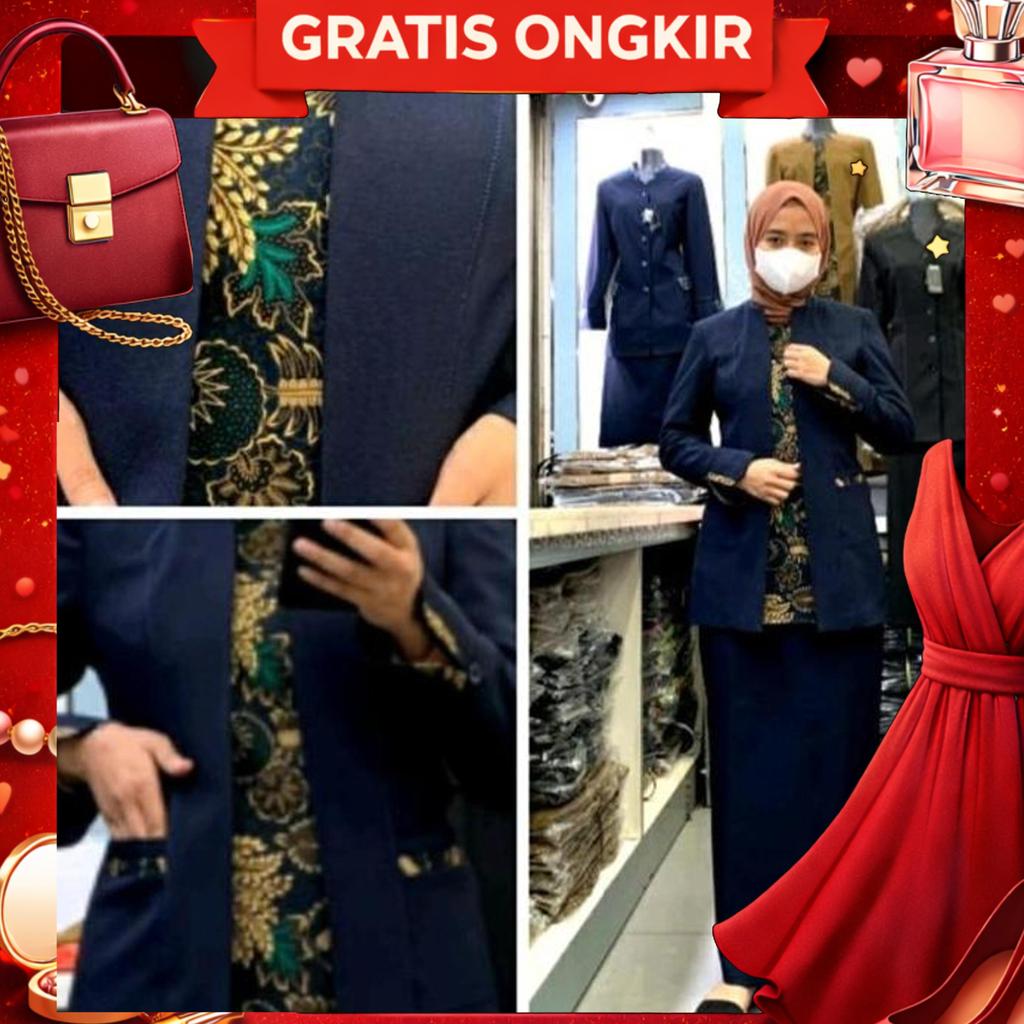 Baju Kerja Wanita Dongker,Pakaian Kerja Pdl Navy Rok Span,Setelan Baju Kerja Wanita Biru Dongker ,Se