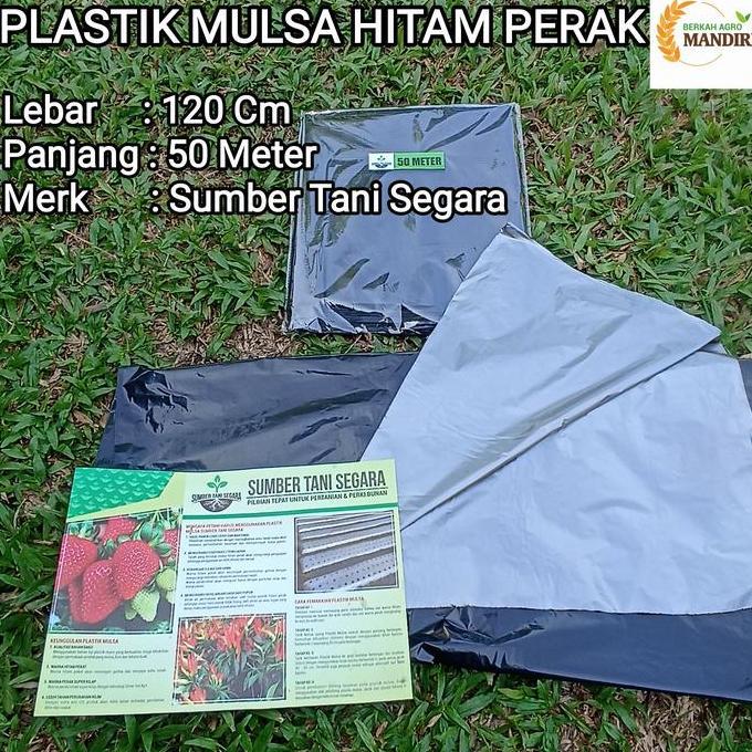 Taman- Plastik Mulsa Hitam Perak 50 Meter Mtr