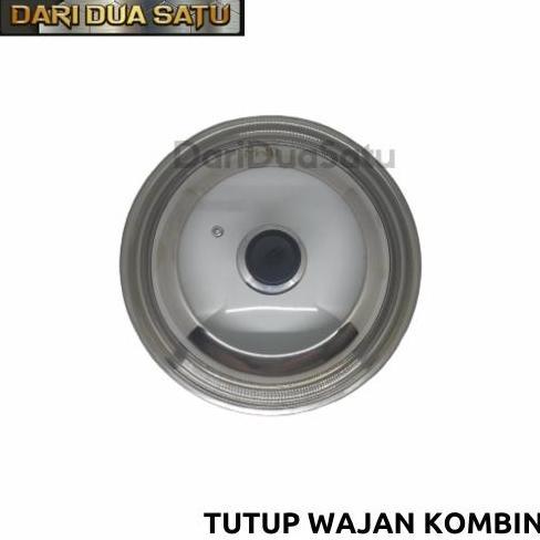 Terpopuler- Tutup Wajan Panci Kuali Kombinasi Kaca Stainless Steel 40 Cm