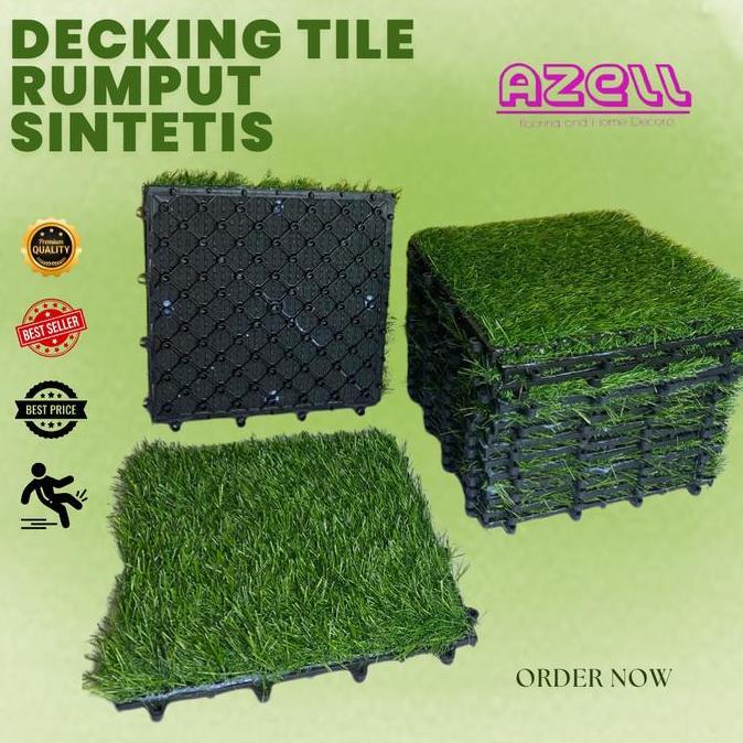 Taman- Rumput Sintetis - Decking Tile Rumput Plastik
