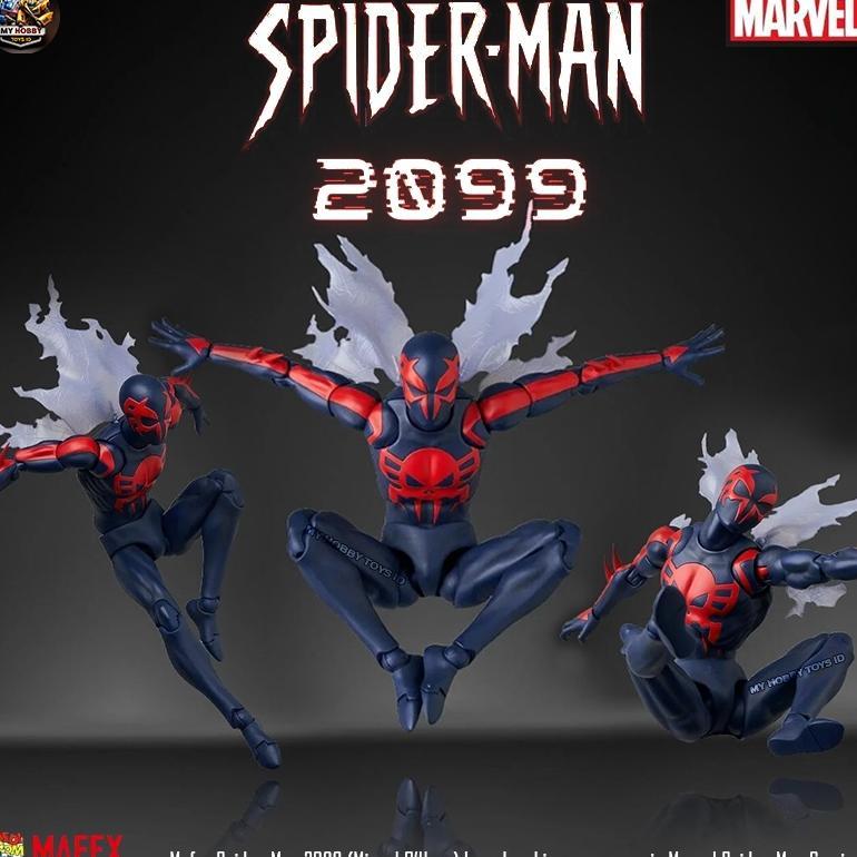 READY Mafex Action Figure Anime Spiderman 2099 Comic Version Black Spider Marvel Superhero KO CT Toy