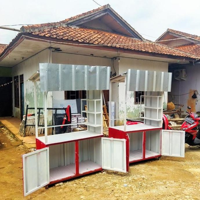 Terlaris Booth Container Gerobak Warung Gerobak Jualan Ukuran Costum Set