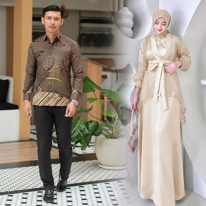 BATIK COUPLE LEBARAN VELOXA DRESS LEBARAN COUPLE OUTER KIMONO SET BATIK PESTA KONDANGAN 2025