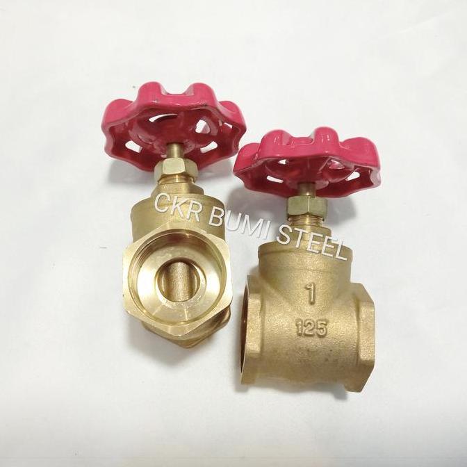 Serbaledeng- Gate Valve 1" Inch Kuningan / Stop Kran 1" Inch Kuningan
