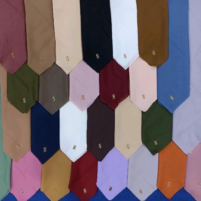 Terpopuler- Hijab Segi Empat Polos Berlogo Button Scarves,  Zytadelia, My Lady Dll Kasual Square Hij