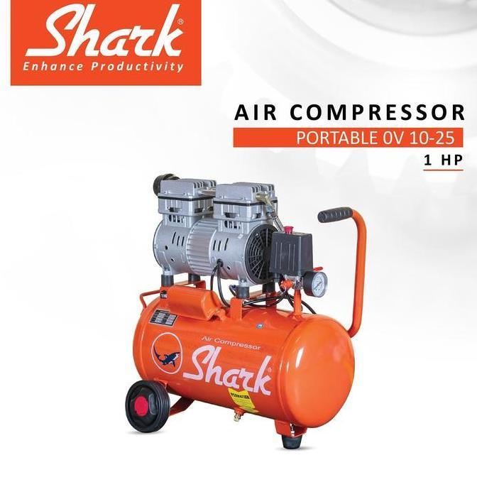 Murah Oilless 1Hp (Motor Alumunium) Shark Air Compressor Ov 10-25