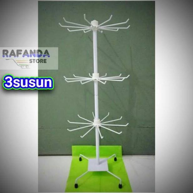 Rak putar matahari 3susun display putar matahari gantungan aksesories putar untuk konter dll