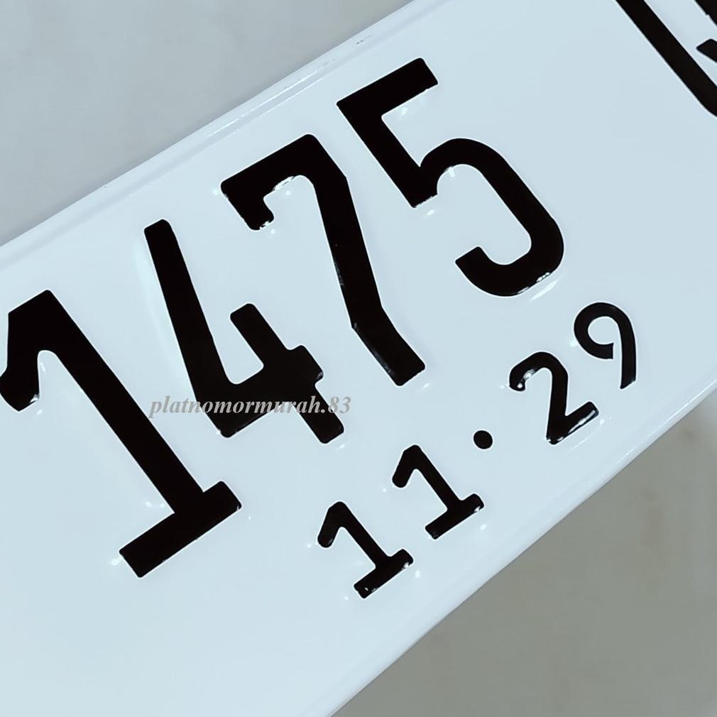 BUAT PLAT NOMOR MOBIL PUTIH  FONT BARU ANGKA HITAM