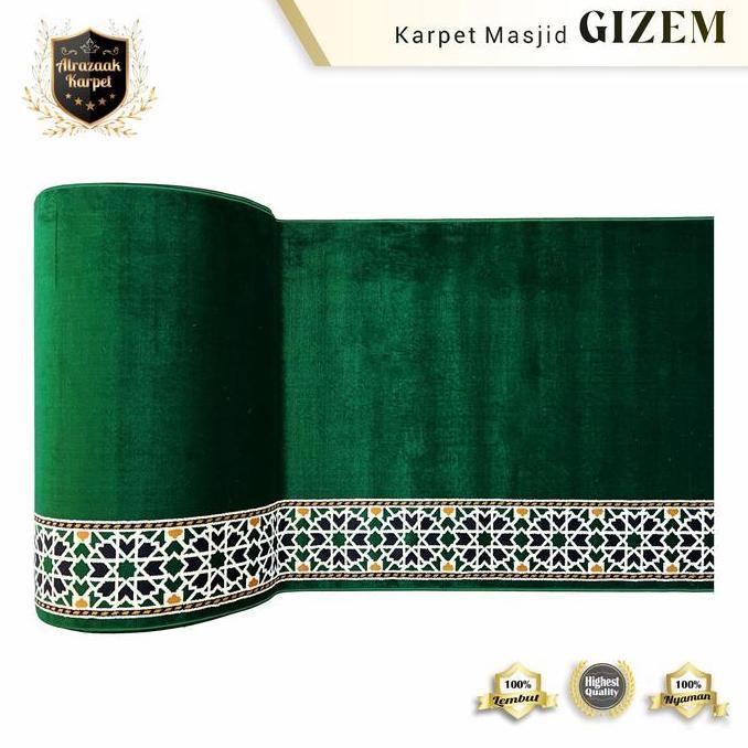 Murah Karpet/Sajadah Masjid Mushola Gizem Meteran Tebal Murah Polos 10Mm