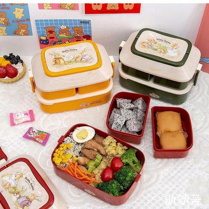 Kotak Makan Bekal Anak Sekolah Susun 2 Layer Lunch Box Food Grade Kado