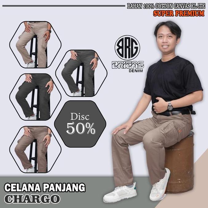 CELANA CARGO PANJANG TEBAL STANDAR DISTRO |  BAHAN KATUN CANVAS SUPER PREIMIUM | BAHAN DENIM CARDINA