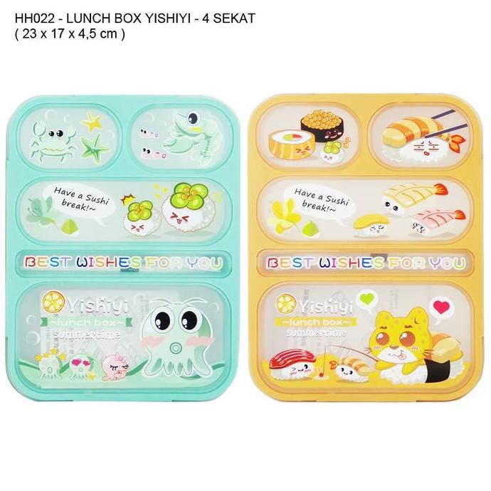 Kotak Makan Anti Bocor / Lunch Box Yishiyi 590 - 4 sekat