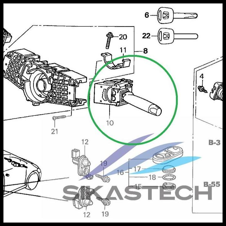 GRATIS ONGKIR LIGHTING & TURN SIGNAL SWITCH / SAKLAR LAMPU DEPAN & SEIN HONDA CR-V RD5-RD9 CRV GEN-2