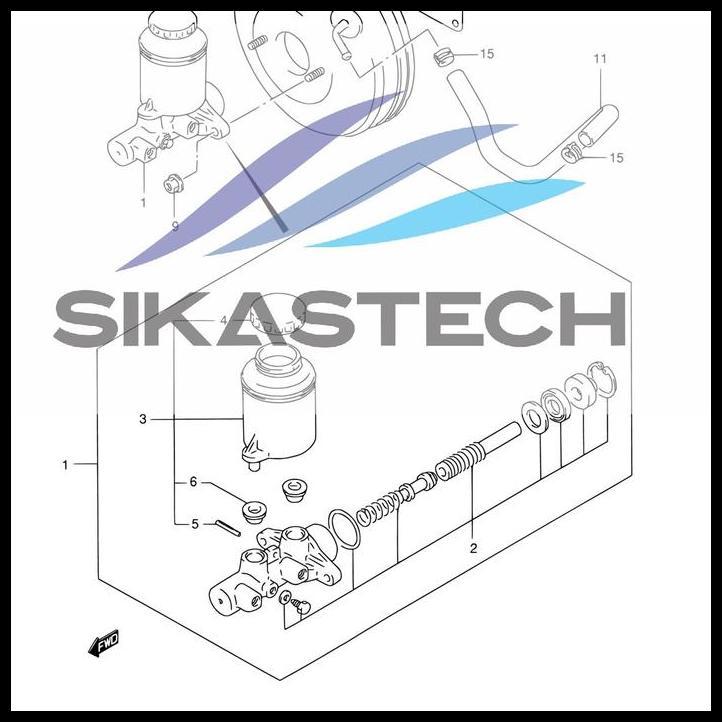 DISKON 51100-61G00 BRAKE MASTER CYLINDER / CENTRAL REM PUSAT ATAS SUZUKI SY416 OLD BALENO LAMA 1.6 1