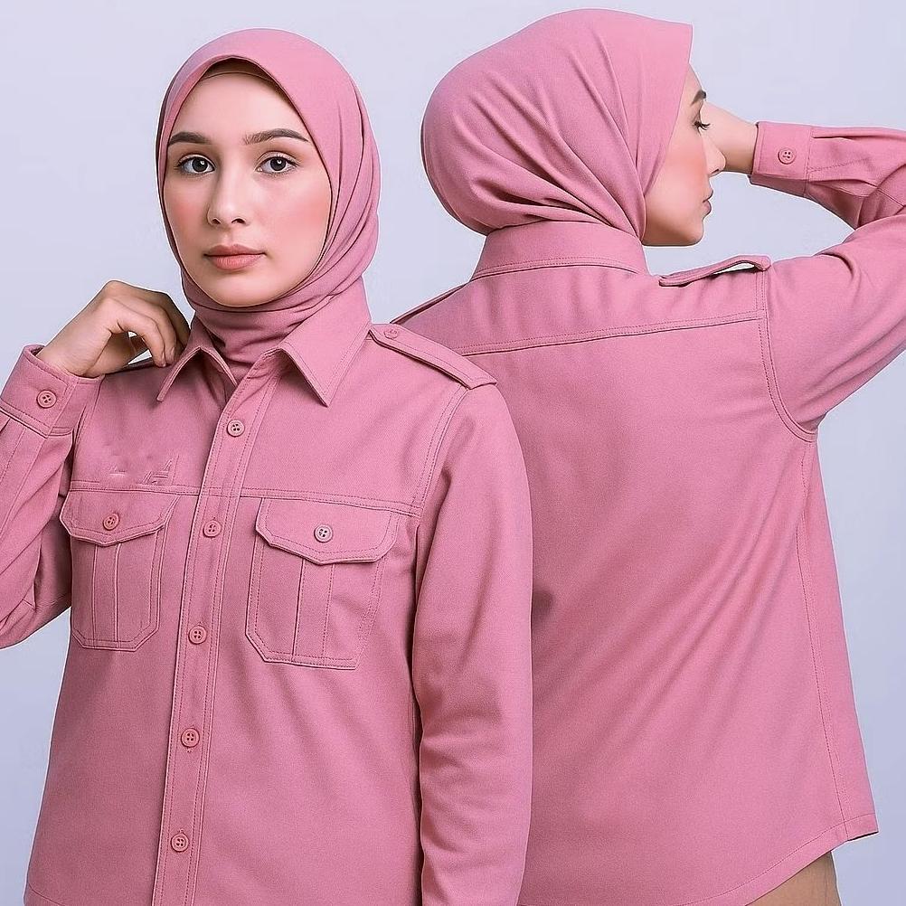 PREMIUM KEMEJA PDH WANITA ROSE DUST SERIES - KEMEJA FORMAL - KEMEJA KERJA WANITA WARNA PINK DUSTY - 