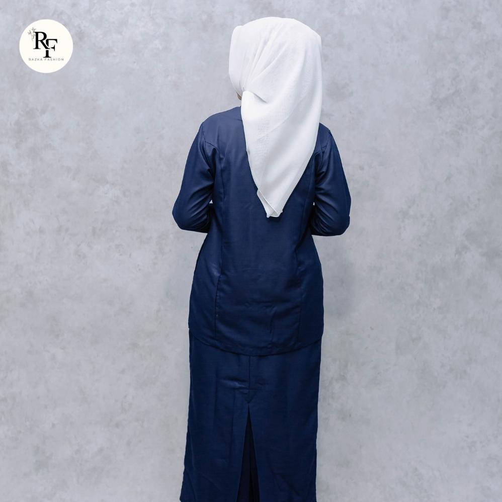 Premium Razka - Setelan Pdh Baju Seragam Dinas Wanita Warna Navy/Biru Dongker Guru Terbaru 2025