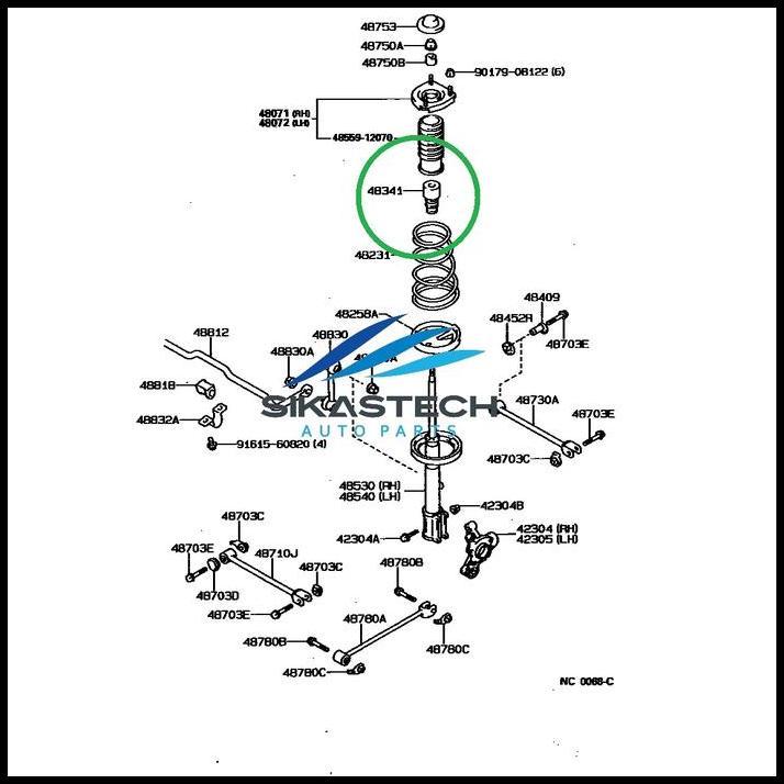 TERBARU SPRING BUMPER KARET PENAHAN PER KEONG BELAKANG COROLLA ALL NEW SPECIA 