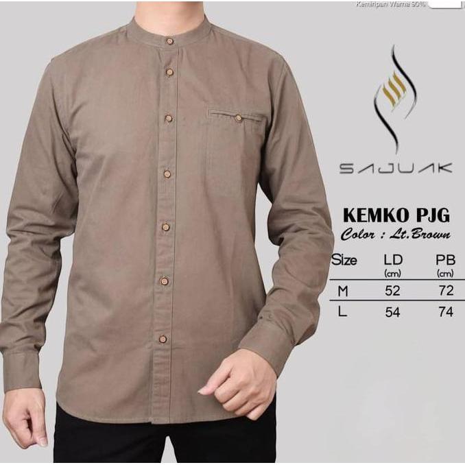 (SAJUAK PREMIUM) Baju Koko Pria Lengan Panjang || Kemeja Koko Panjang || Baju Koko Pria || Baju Musl