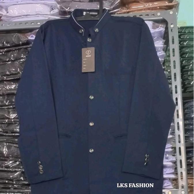 Jas,ko polos dari bahan imago  Variasi kerahduai Baju Koko Muslim pria Dewasa Atasan Tangan Panjang,