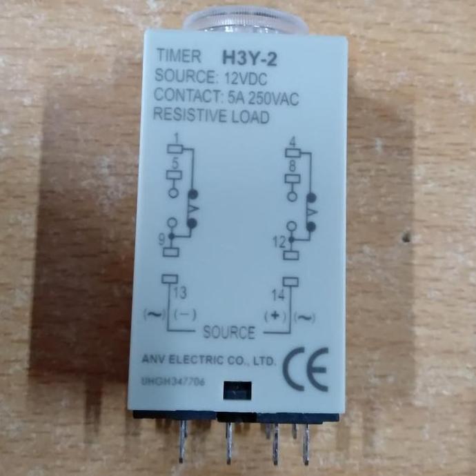 Promo Timer relay H3Y-2 H3Y2 H3Y 2 60s 60 detik 3m 12V DC ANV atau Cikachi original Diskon