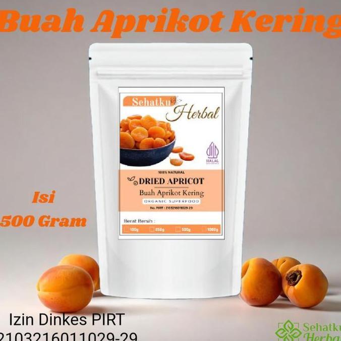 Nikmat- Sehatkuherbal Dried Apricot : Buah Aprikot Kering Isi 500 Gram Makanan Camilan