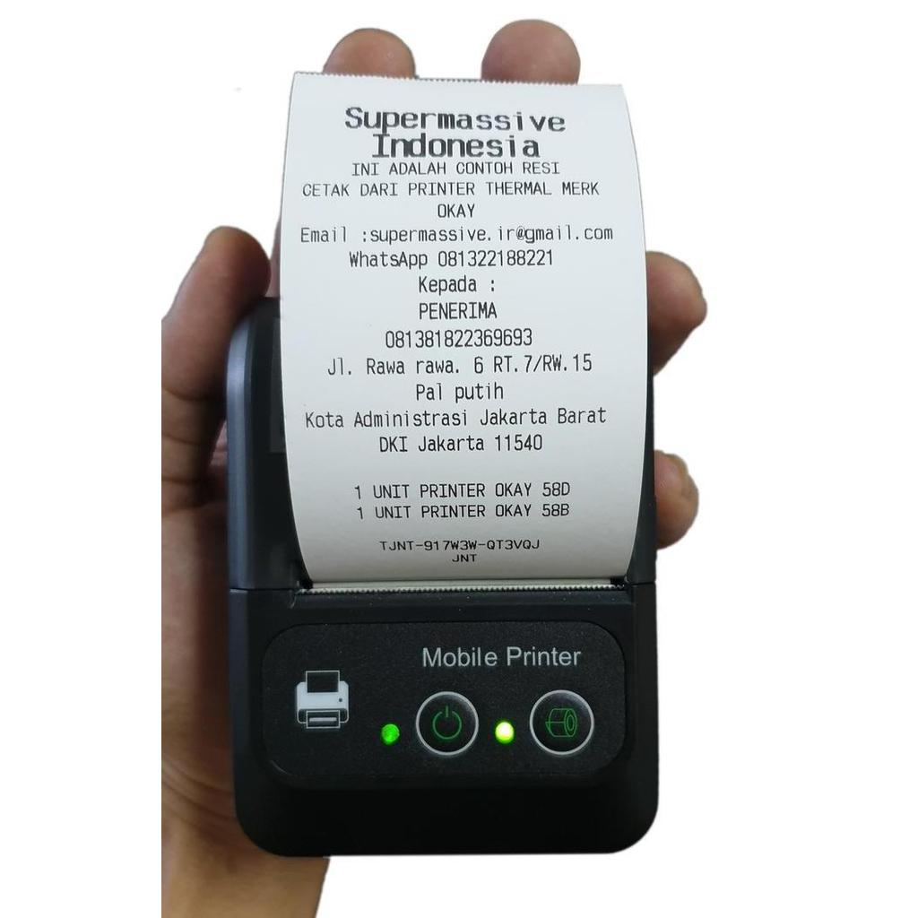 Terpopuler- Bluetooth Printer Bukukas Portable Thermal Baterai 58Mm Dt 58B Ok 58B