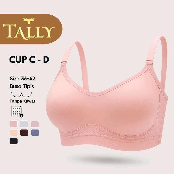 2pcs Tally Cup C 2138 Bra Push Up Penutup Lemak Kait 3 Tanpa Kawat