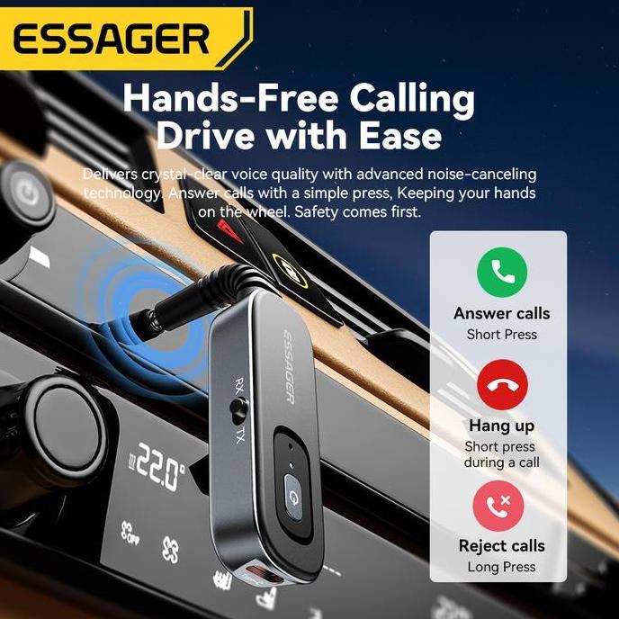 Jaminbagus- Essager Bluetooth 5.1 Adapter Receive (Rx)/Transmit (Tx) Signals Two In One Bluetooth Re