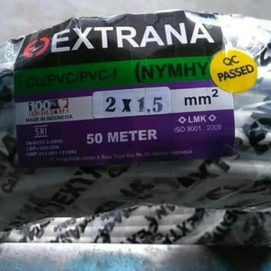 TERBARU - kabel serabut/ kabel nymhy 2x1,5 50m Extrana