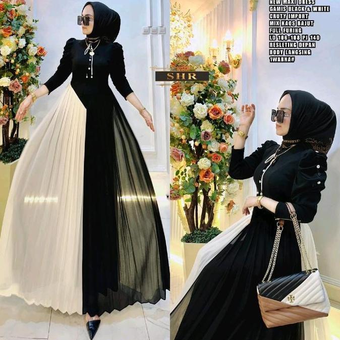 Colkid- ReadyOri ShrAndini Dress Rajut Tile Pita Mom&Kids Cantik Muslim
