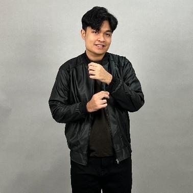 BIG PROMO Jaket Kulit Pria Jaket Motor Tebal Waterproof Jaket Touring Hitam Zipper M - XXL